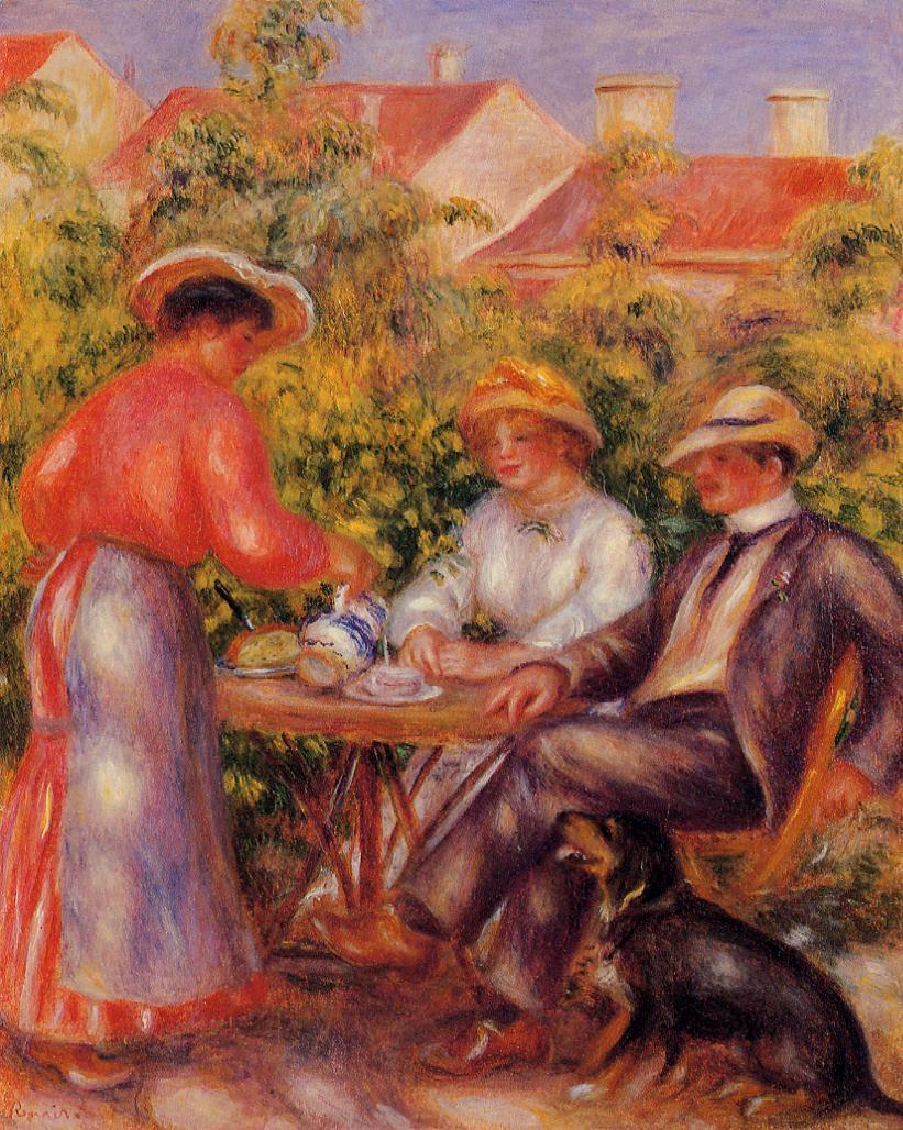 The Cup of Tea by Renoir - Pierre-Auguste Renoir painting on canvas